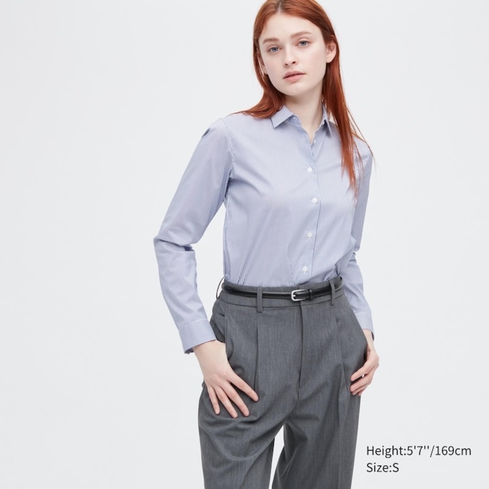 Uniqlo Supima® Cotton Stretch Striped Long-Sleeve Shirt